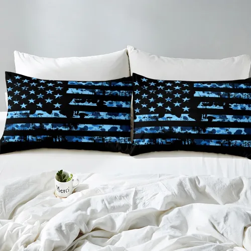 Vista 7 de Erosebridal Juego de edredón de bandera estadounidense tamaño individual para niños y adolescentes, juego de ropa de cama de camuflaje, edredón