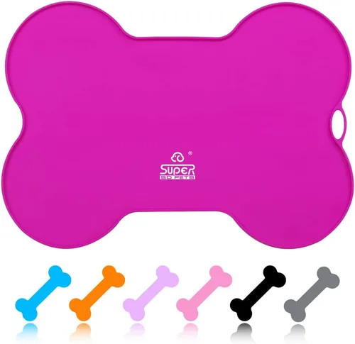 Vista 12 de Super Design Dog Food Mat Bowl Mat for Floors Waterproof Silicone Cat Dog Feeding Mat for Food and Water Pet Placemat Non Spill Puppy Dish Tray Non