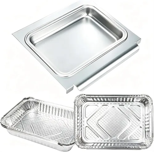 Vista 9 de Hisencn Bandeja de goteo para Weber, 93305 con 20 forros de bandeja de grasa de aluminio 6415, para parrillas Spirit 200 300 y Genesis II 300, Weber