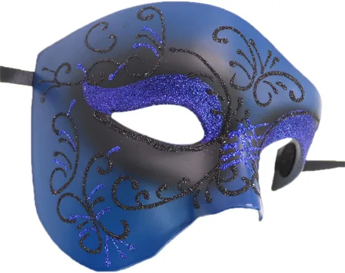 Vista 2 de Awlsyj Máscara de metal para parejas, disfraz veneciano romano de Halloween, Mardi Gras, fiesta y baile de graduación