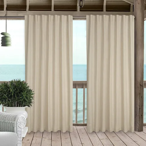 Vista 6 de HOMIDATE Paneles de Cortinas de Lino de Linaza de 63 Pulgadas - Juego Natural de 2, Cortinas Ligeras para Ventanas, Cortinas de Lino de Algodón