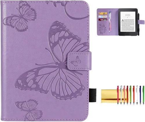 Vista 18 de Funda tipo libro para Kindle Paperwhite de 10ª/7ª/6ª/5ª generación, funda protectora ligera con ranuras para tarjetas, encendido automático