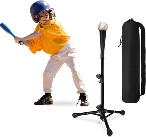 Vista 10 de Baseball Tee For Kids, Easy Adjustable Batting Tee From 20.85 to 31.30 Inches. Foldable and Stable Baseball Tees for Hitting with Portable Bag.