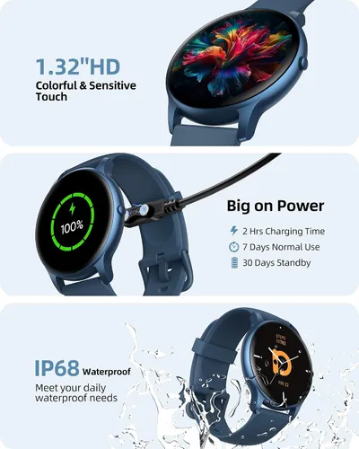 Vista 3 de Reloj inteligente Parsonver para hombres y mujeres (responder/realizar llamadas), rastreador de actividad física de 45mm con más de 100 modos