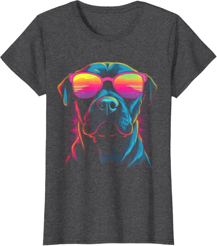 Vista 6 de Pit Bull Mom Dog Lover Colorido Artistic Pitbull Owner - Camiseta para mujer, Negro