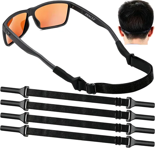 Vista 9 de KSACLE Correa ajustable para lentes, paquete de 4 correas para anteojos sin cola, retenedor de cuerda de ajuste universal, lentes de sol deportivos