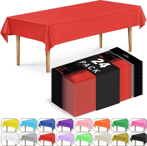 Vista 20 de DecorRack 2 Manteles rectangulares de plástico libres de BPA, 54 x 108 pulgadas, mantel de mesa para comedor, mantel rectangular para fiestas