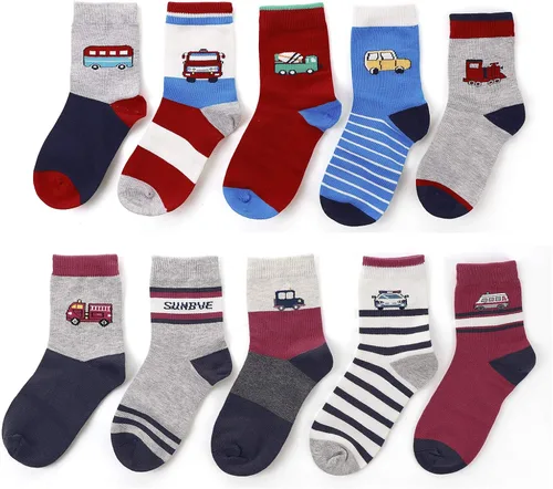 Vista 2 de SUNBVE Kids Boys Soft Fashion Cotton Dress Socks Gift