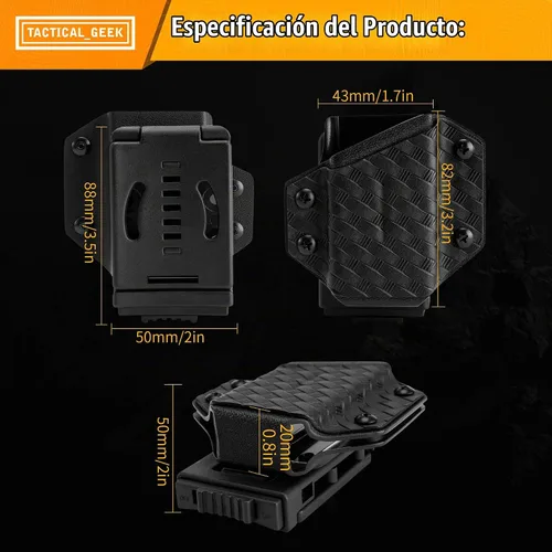 Vista 2 de TACTICAL GEEK TX1 - Funda multiherramienta EDC, funda ajustable con clip trasero para cinturón, multiherramienta no incluida (negro)