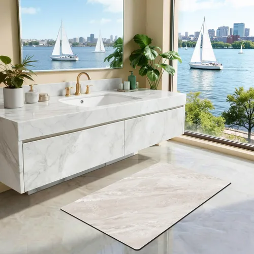 Vista 8 de LUMI Tapetes de baño ultra delgados, superabsorbentes, de secado rápido, antideslizantes, para debajo de la puerta, bañera, lavabo y ducha, 17 x 30