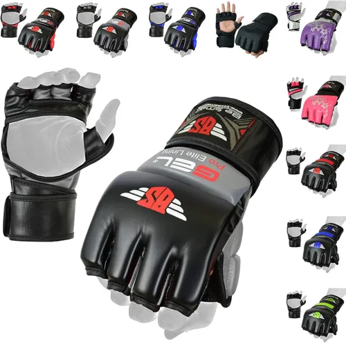 Vista 13 de BeSmart Guantes de MMA, guantes de kickboxing UFC, guantes de entrenamiento de MMA, equipo de entrenamiento de artes marciales mixtas, guantes