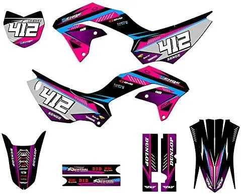 Vista 11 de Kit de base gráfica KLX 230 R Surge Black Senge 2020-2023 compatible con Kawasaki