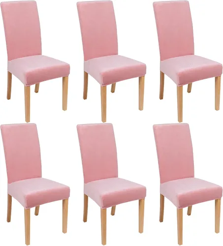 Vista 10 de smiry - Fundas para sillas de comedor de terciopelo elástico y suave, extraíbles, Terciopelo, Beige