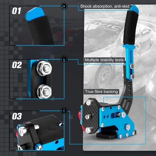 Vista 2 de 64 Bit USB Handbrake, Upgraded PC Sim Racing Games Handbrake for Logitech G25 G27 G29 G920 G923 Thrustmaster T500 T300, with Hall Sensor, with Clamp