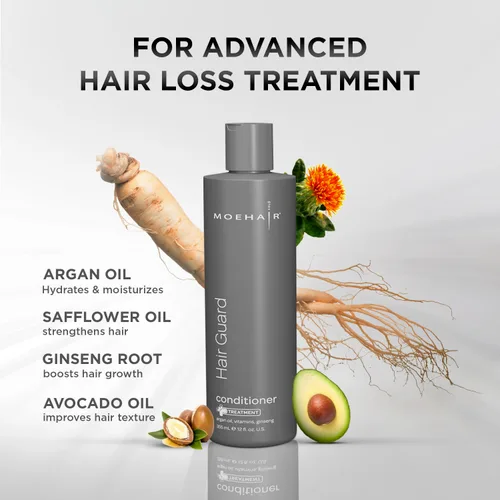 Vista 2 de MOEHAIR Champú Hair Guard Estimula los folículos pilosos Champú engrosador y voluminizador del cabello Infundido con aceite de argán, ginseng