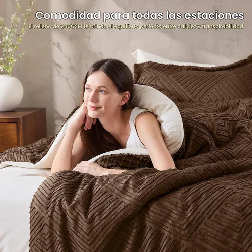 Vista 5 de JOLLYVOGUE Juego de edredón Queen de 7 piezas, cama bohemia copetuda en una Edredón ultra suave, certificado OEKO-TEX, para todas las estaciones