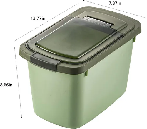 Vista 2 de Contenedores de almacenamiento de alimentos con tapas, dispensador de arroz hermético, contenedores de almacenamiento de gran capacidad, dispensador