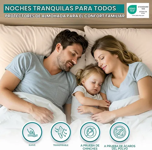 Vista 4 de Utopia Bedding Protector de almohada impermeable, con cremallera, paquete de 2, beige, estándar, funda de almohada a prueba de chinches, de 20 x 26