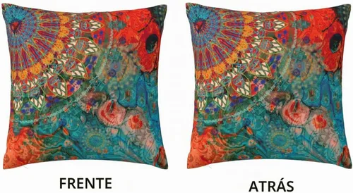 Vista 3 de VARUN Fundas de almohada abstractas con diseño de mandala y flores, fundas de almohada cuadradas para decoración del hogar, sofá, automóvil