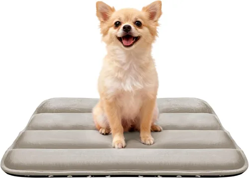 Vista 26 de Tapete de cama para perro, almohadilla reversible para jaula de perro con alfombrilla lavable y espuma suave, cama plana para mascotas para perros