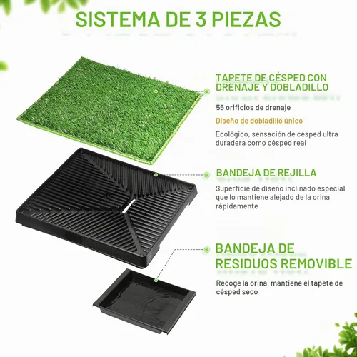 Vista 2 de Hompet Almohadilla de entrenamiento para perros para interiores y cachorros, bandeja de basura extraíble para una limpieza más fácil, césped