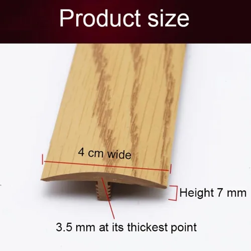 Vista 7 de KADEUX Transición de suelo cortable, umbral en forma de T, transición de madera a azulejo, tiras de conexión de espacio para pisos, ribete de PVC