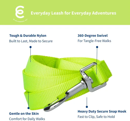 Vista 76 de Blueberry Pet - Correa Essentials clásica para perro con más de 20 colores, duradera, doble asa y de cuerda
