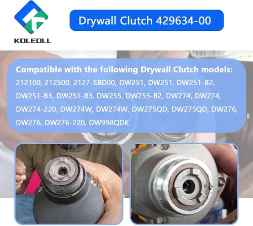 Vista 5 de Paquete de 2 conjuntos de embrague para paneles de yeso 429634-00 compatibles con herramientas de tornillo para paneles de yeso 212100 212500