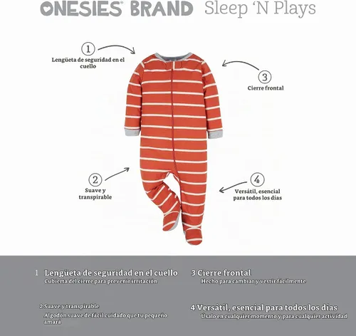 Vista 6 de Onesies - Pijama para bebé niño, paquete de 4 unidades Oso