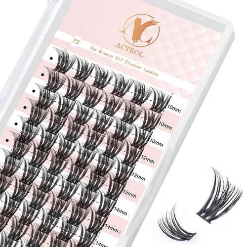 Vista 21 de ACTROL Pestañas de anime con forma de pluma, extensiones de racimo de pestañas naturales de manga individual