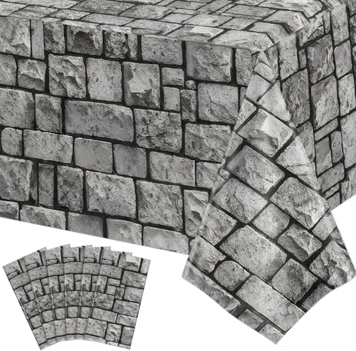 Vista 9 de Paquete de 6 manteles de plástico para cumpleaños, mantel desechable