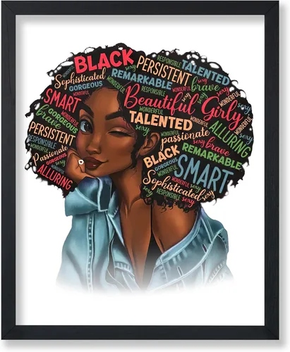 Vista 40 de Poster Master Póster motivacional vintage, impresión inspiradora retro, regalo para chica afro, amiga, reina negra, mujer afroamericana