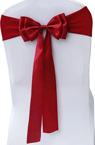Vista 25 de 6 bandas elásticas para silla, lazos dobles, bandas de elastano para decoración de bodas, fiestas, cumpleaños, banquetes, suministros de Navidad