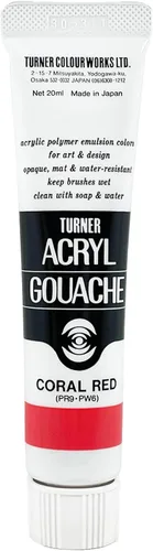 Vista 28 de Turner Colour Works Acryl Gouache Artist Pintura acrílica - Tubo individual de 0.7 fl oz - Siena quemada