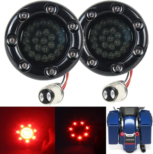 Vista 5 de ZYTC Señales de giro LED de 2 pulgadas con luz de funcionamiento caso ámbar estilo bala frontal 1157 LED kit de señal de giro luz ámbar