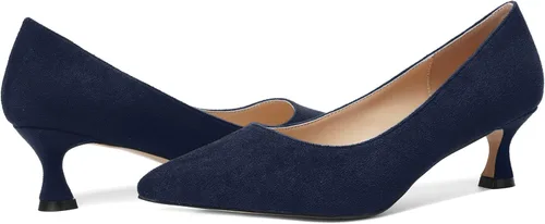 Vista 6 de Zapatos de tacón bajo para mujer, con puntera puntiaguda, sin cordones, de gamuza, de 2 pulgadas