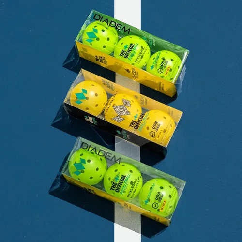Vista 5 de Diadem - Pelotas de pickleball para exteriores Pelota de torneo aprobada por USAPA - Molde sin costuras de 40 agujeros - Rebote duradero, rápido