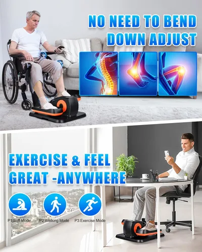 Vista 3 de Under Desk Elliptical Machine, Electric Leg Exerciser for Seniors 100% No Assembly, Portable Quiet Elliptical Exercise Machine, Seated Pedal