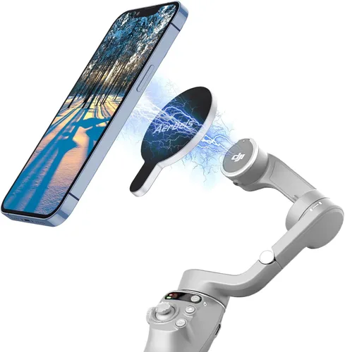 Vista 10 de Soporte de anillo magnético para DJI Osmo Mobile 8P 8 7P 7 6 SE OM 5 4 Negro
