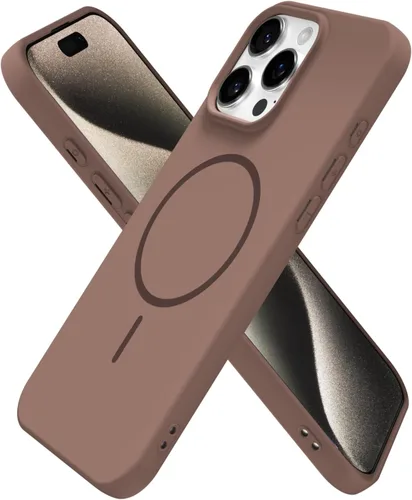 Vista 7 de Oakxco Funda de Silicona Mag Safe para iPhone 12 Pro Max, Funda Magnética Delgada y Fina Compatible con Carga Inalámbrica MagSafe, Bonita Funda
