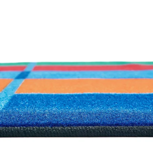 Vista 5 de Carpets for Kids KID$Value Plus Collection 74017 - Alfabeto Noah rectangular, 8 x 12 pies, color azul