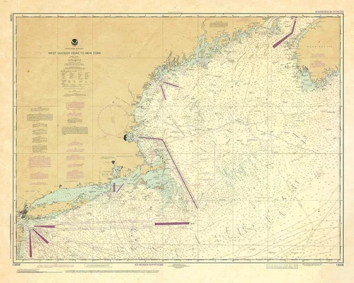 Vista 5 de Carta Náutica Decorativa - Gráfico NOAA 13006, Mapa de Calidad de Impresión Artística, Adecuado para Enmarcar. Arte de Pared, Impreso bajo Demanda.