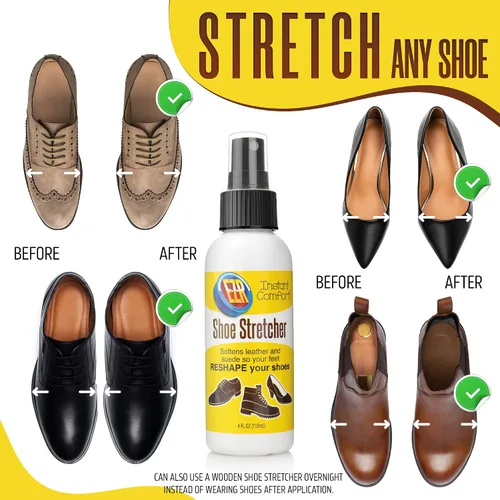 Vista 3 de EZR Spray elástico para zapatos, suavizante y estirador para aumentar instantáneamente la comodidad y aflojar puntos estrechos en zapatos de cuero