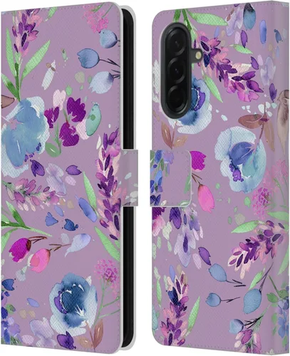 Vista 126 de Head Case Designs Officially Licensed Ninola Abstract Poppies Lilac Floral Leather Wallet Case Compatible with Samsung Galaxy A07 4G