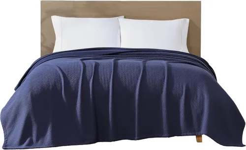 Vista 7 de Beatrice Home Fashions Manta Certificada GOTS de Algodón Orgánico 100 % de Peso Medio, Manta Suave y Acogedora para Cama, Sofá, Sofá Cama, Silla