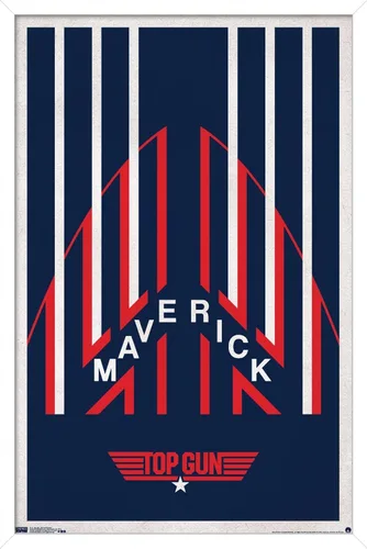 Vista 13 de Trends International Top Gun - Póster de pared de casco Maverick, 14.725 x 22.375 pulgadas, versión enmarcada de madera de granero