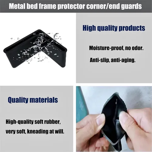 Vista 8 de Fuoequl Protector de marco de cama Guards 1-1/2 "x 1-1/2" Borde esquina End Covers/Caps Bed Frame Caps