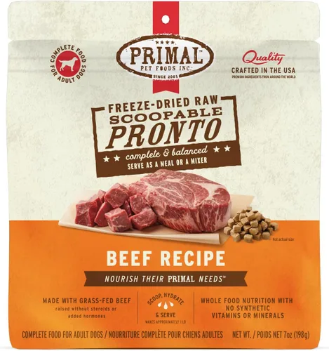 Vista 28 de Primal Comida para Perros Cachorro Liofilizada, Pronto Mini Nuggets; Sirva con Cuchara, Comida Completa y Equilibrada; También Use Como Tapa