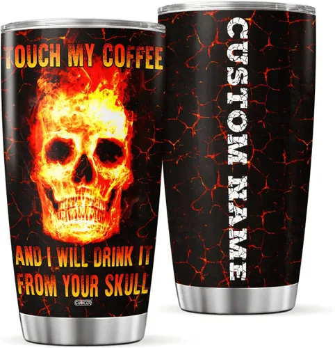 Vista 15 de CUBICER Vasos de café aislados personalizados, bebidas frías y calientes, taza de viaje religiosa con tapa, regalos de cumpleaños para adultos