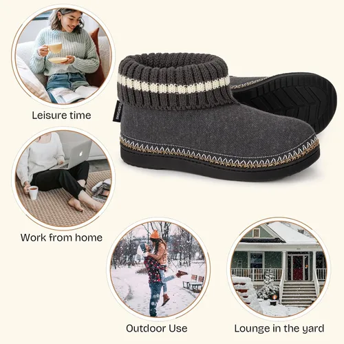 Vista 3 de EverFoams Pantuflas cómodas de espuma viscoelástica para mujer con suela de goma para interiores y exteriores